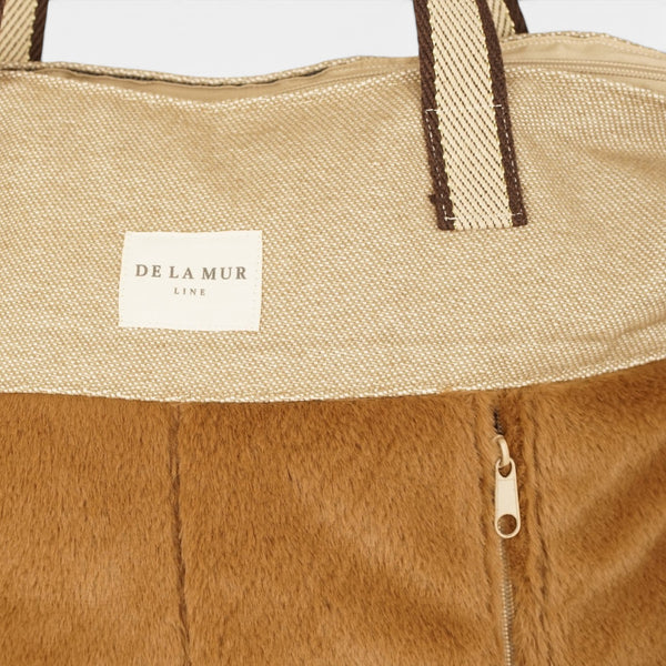 Bolso Pile, estampado en beige, blanco, terracota, detalle del producto — De La Mur