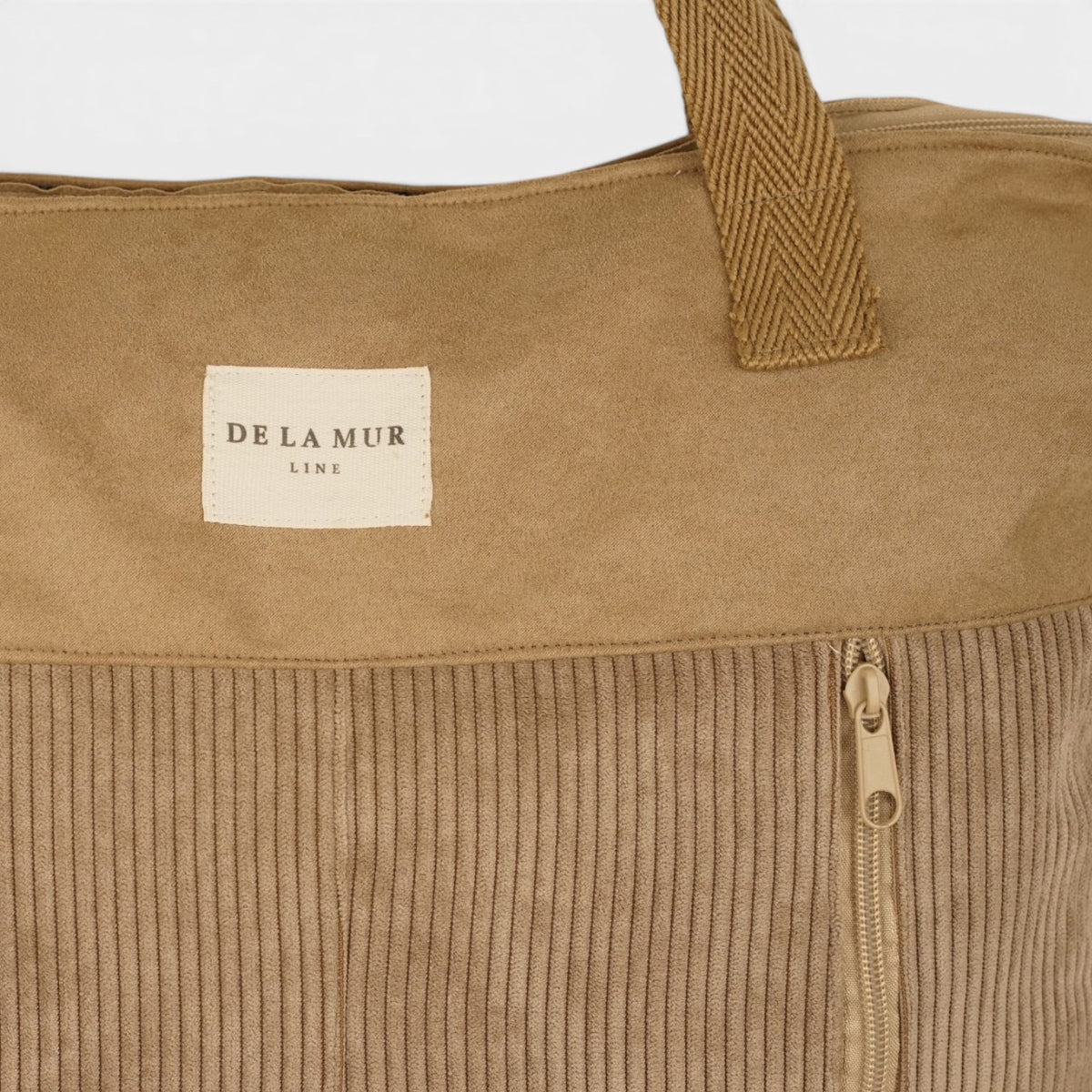 Bolso Toast, estampado en blanco, rojo, azul, detalle del producto — De La Mur