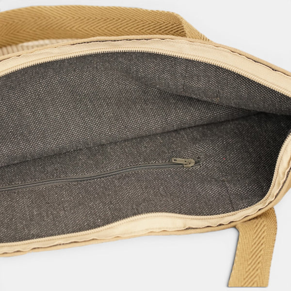 Bolso Toast, estampado en blanco, rojo, azul, detalle del producto — De La Mur