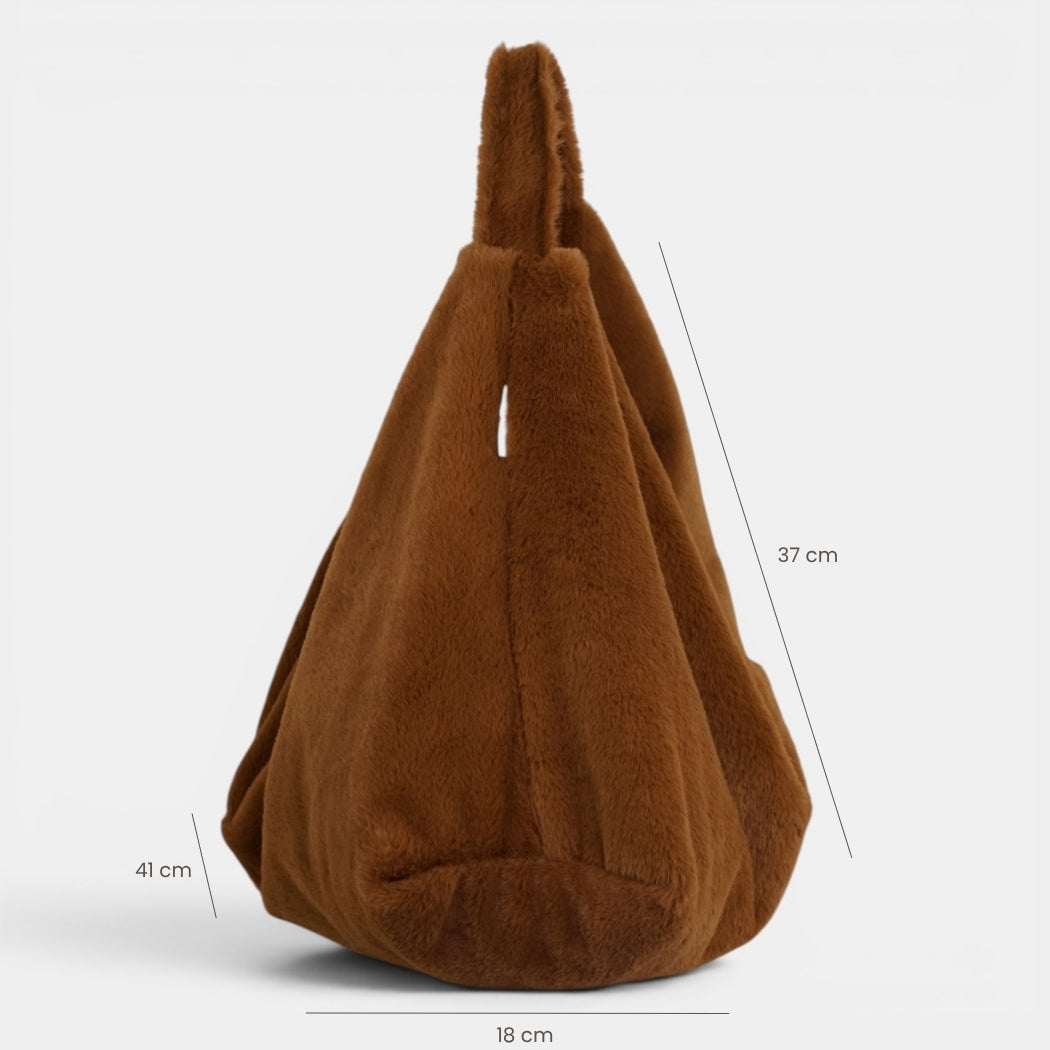 Bolso Pile, estampado en terracota, naranja, blanco, detalle del producto — De La Mur