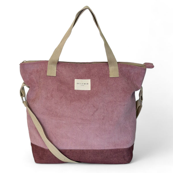 Bolso Cot, estampado en morado, beige, rojo, vista frontal — De La Mur