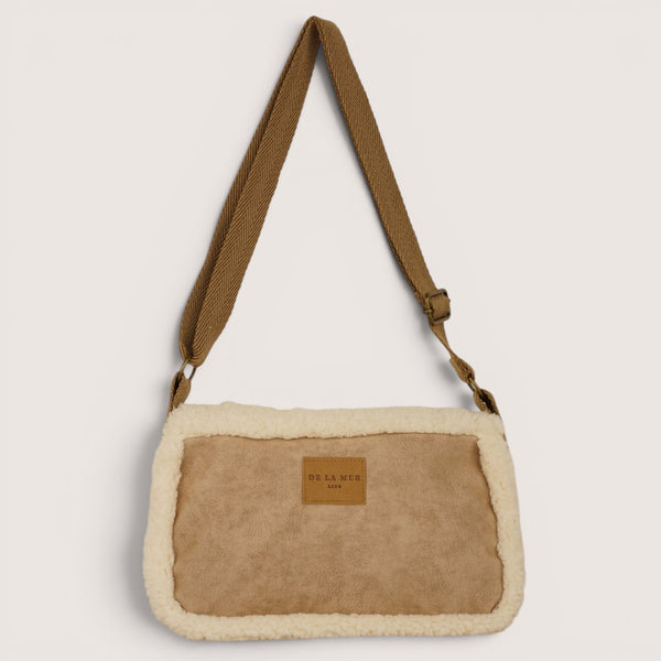 Bolso Cipria, estampado en beige, naranja, blanco, detalle del producto — De La Mur