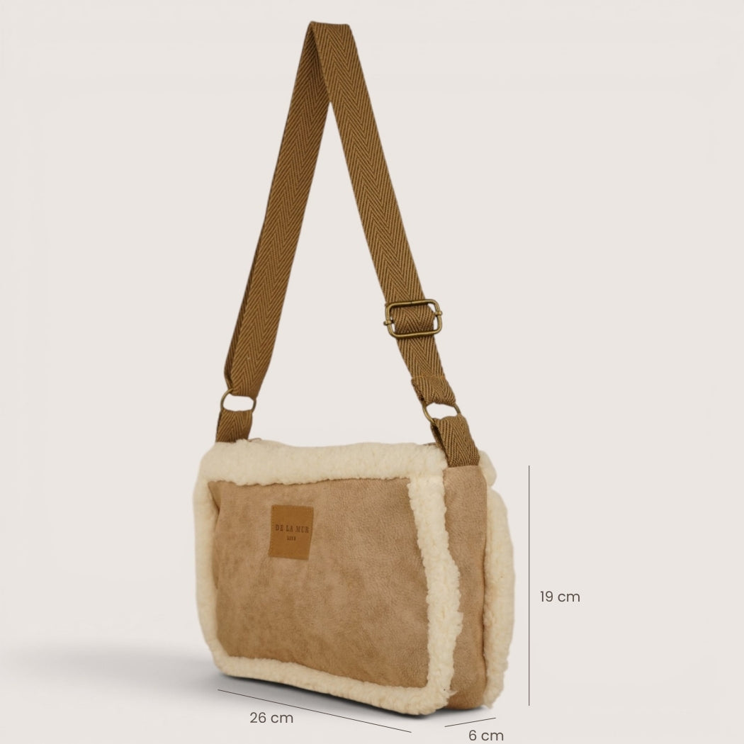 Bolso Cipria, estampado en beige, naranja, blanco, detalle del producto — De La Mur