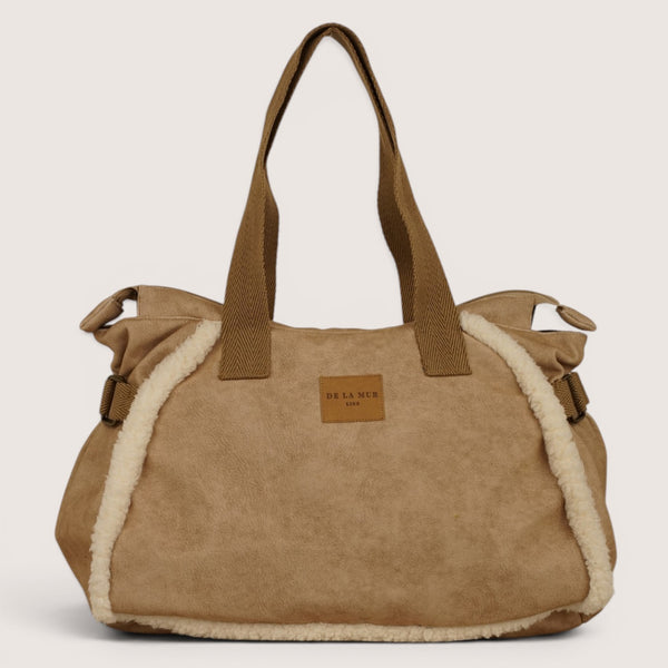 Bolso Cipria, estampado en beige, naranja, blanco, detalle del producto — De La Mur