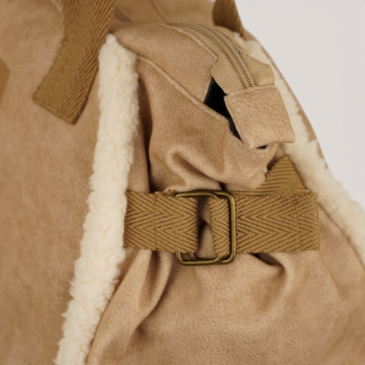 Bolso Cipria, estampado en beige, naranja, blanco, detalle del producto — De La Mur