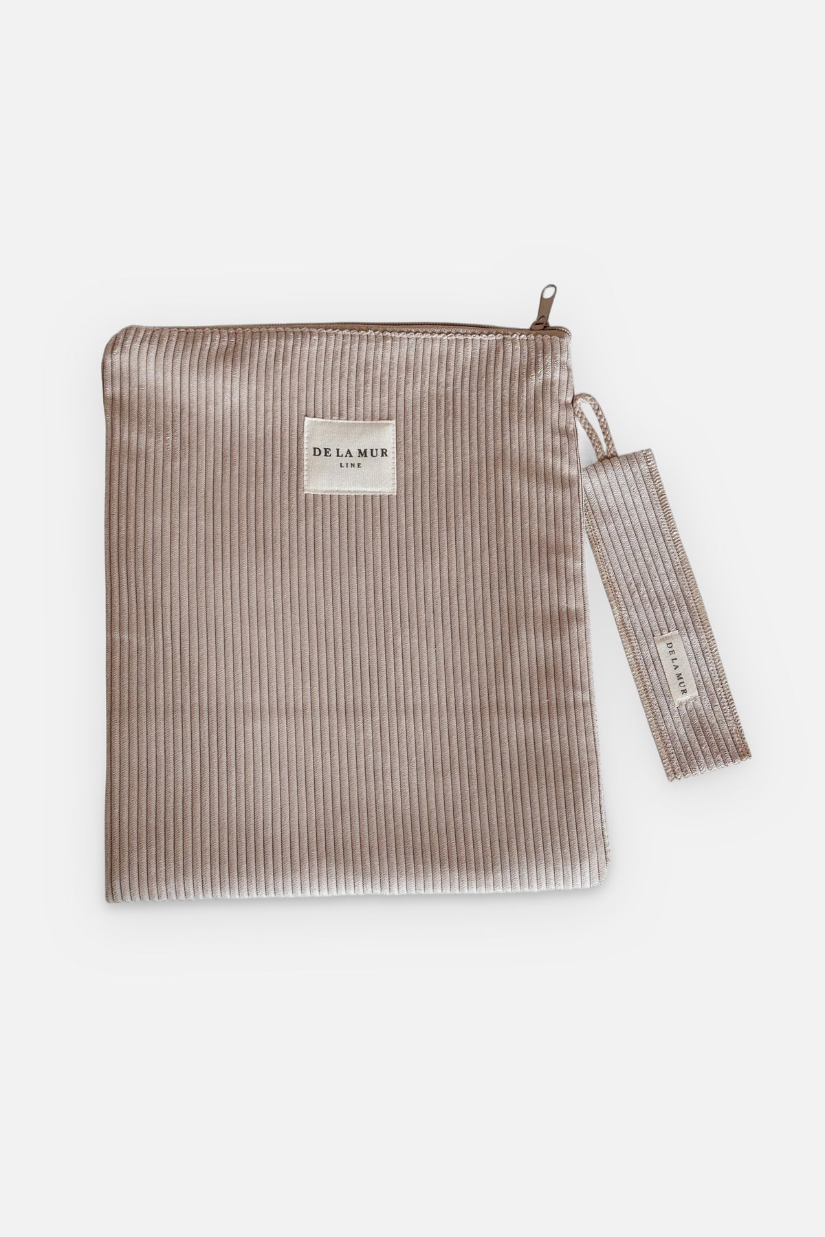 Producto Regalo, estampado en beige, marrón, gris, vista frontal — De La Mur