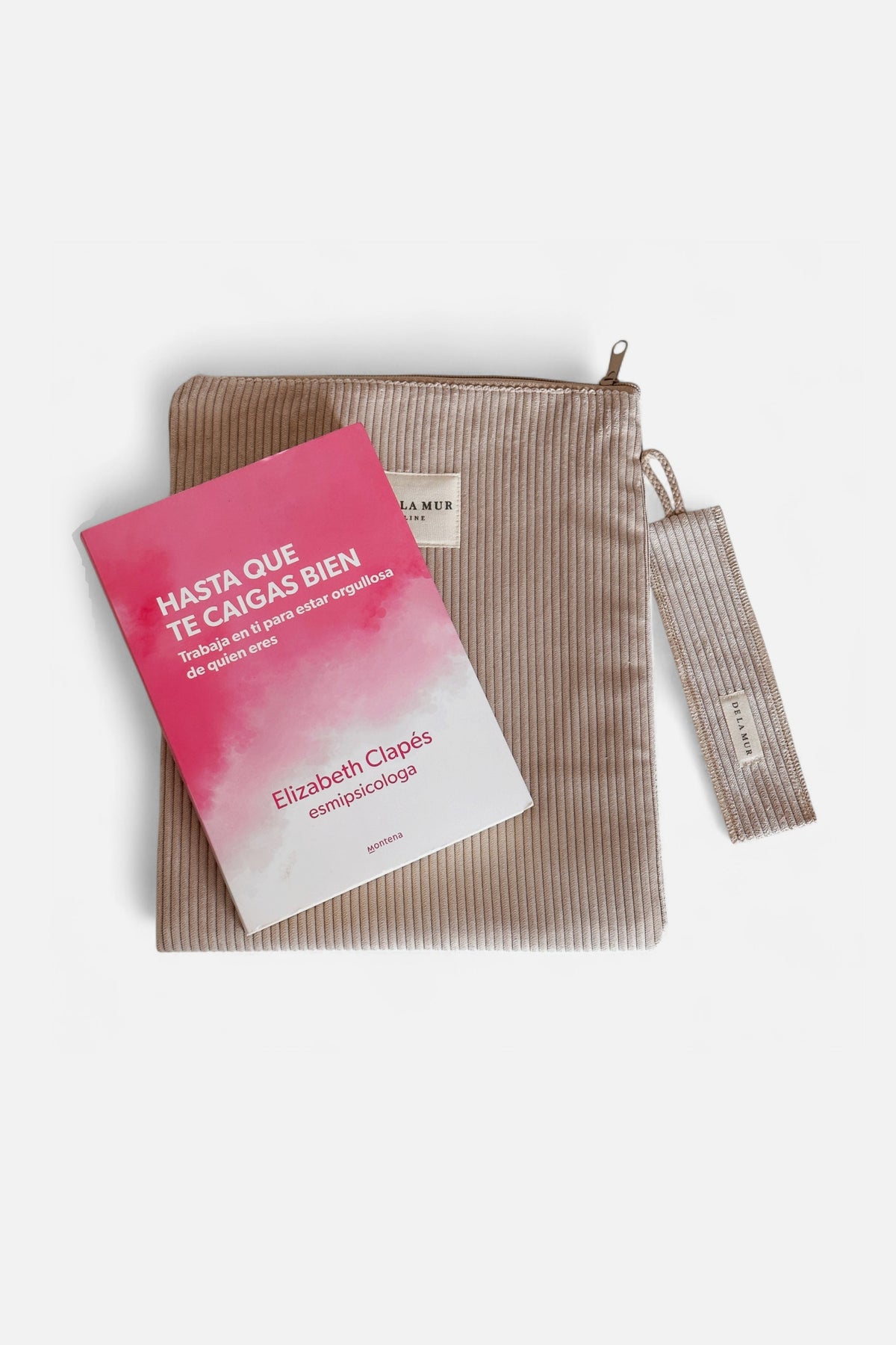 Producto Regalo, estampado en beige, marrón, gris, detalle del estampado y el material — De La Mur