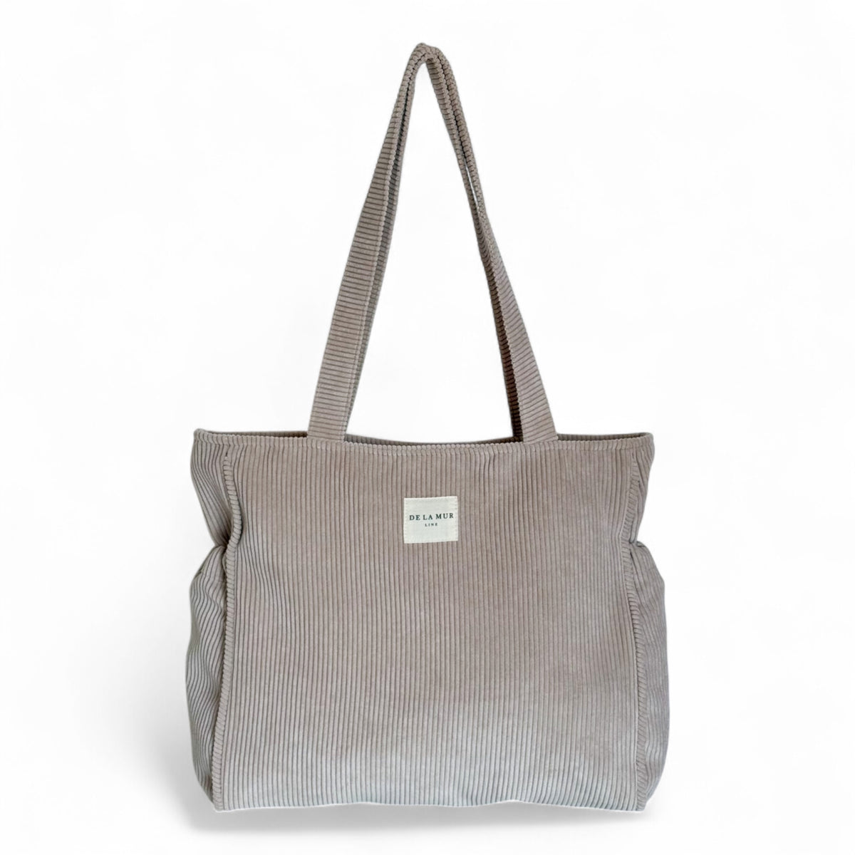 Bolsa con cremallera Tofe, estampado en blanco, gris, marrón, vista frontal — De La Mur