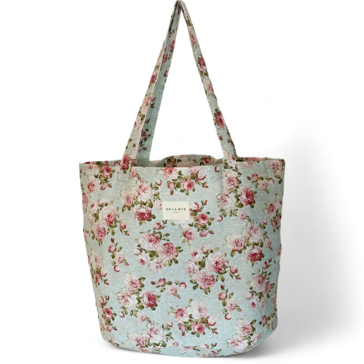 Bolsa grande 33B, estampado en beige, marrón, blanco, vista frontal — De La Mur