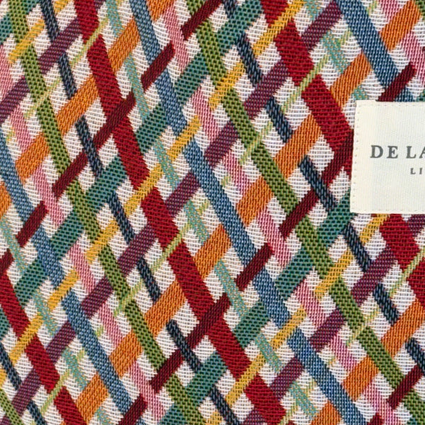 Bolsa grande Cap, estampado en rojo, blanco, beige, detalle del material y el acabado — De La Mur