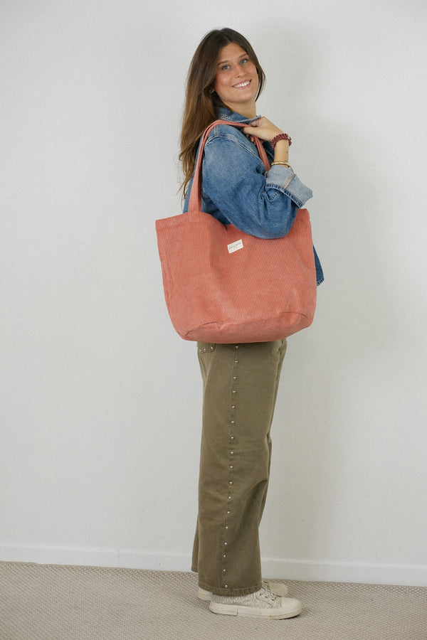 Bolsa Grande Cremallera Coral
