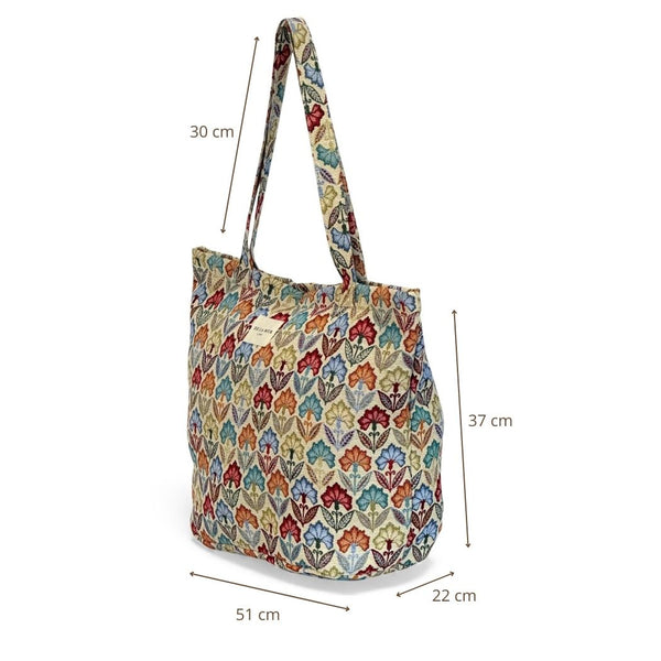 Bolsa Grande Cremallera Flora