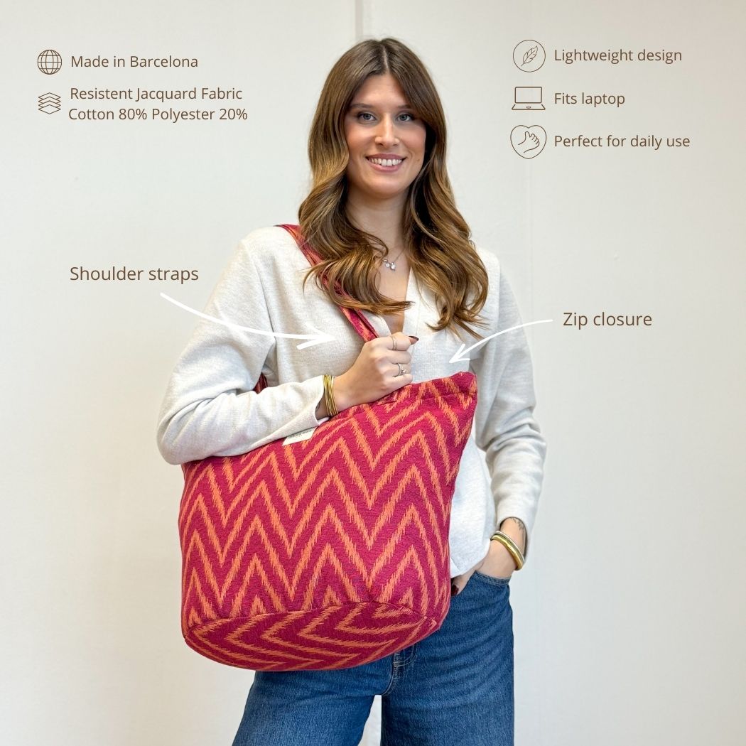 Bolsa Grande Cremallera Fuego