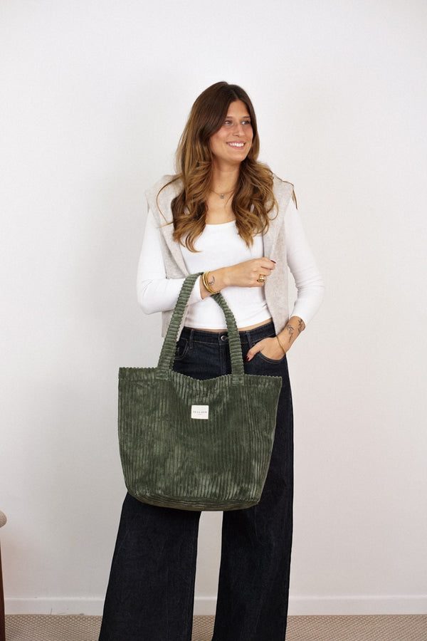 Bolsa Grande Cremallera Musgo