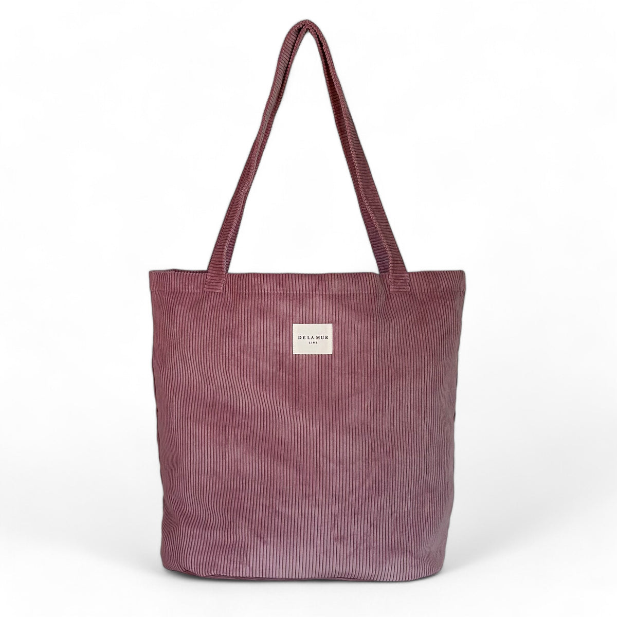 Bolsa grande Cot, estampado en morado, rojo, blanco, vista frontal — De La Mur