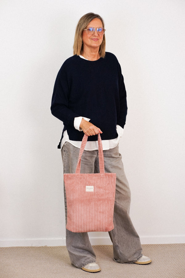 Bolsa pequeña Crepe, estampado en negro, beige, rojo, vista frontal — De La Mur