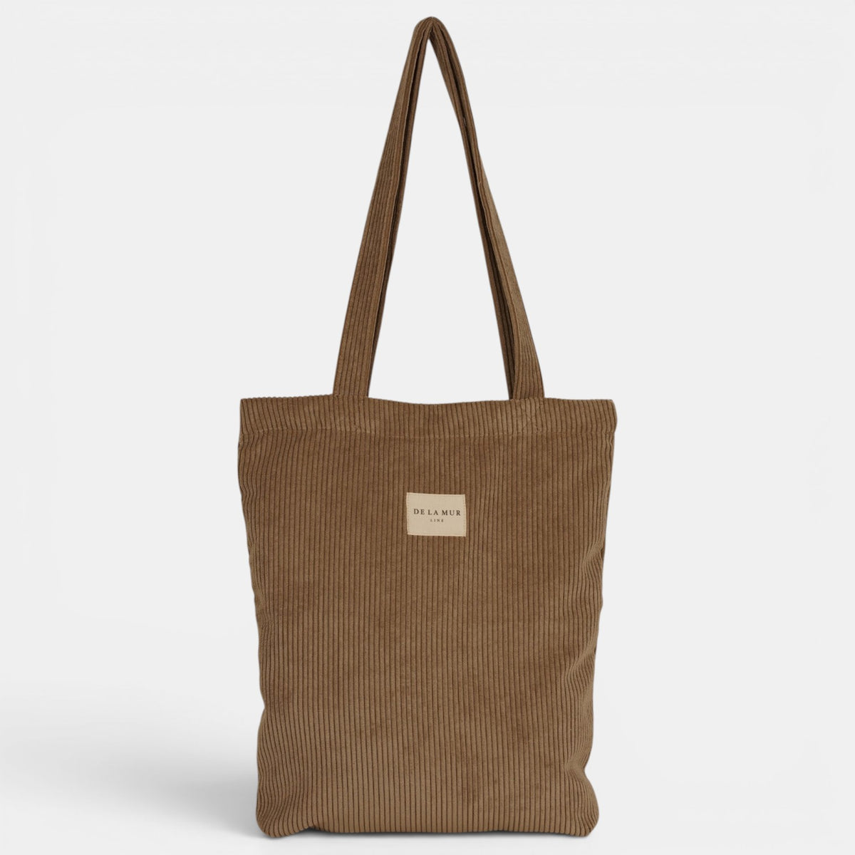 Bolsa pequeña Toast, estampado en blanco, azul, beige, detalle del estampado y el material — De La Mur