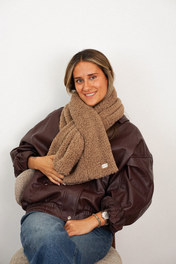 Producto Ice, estampado en rojo, terracota, marrón, vista frontal — De La Mur
