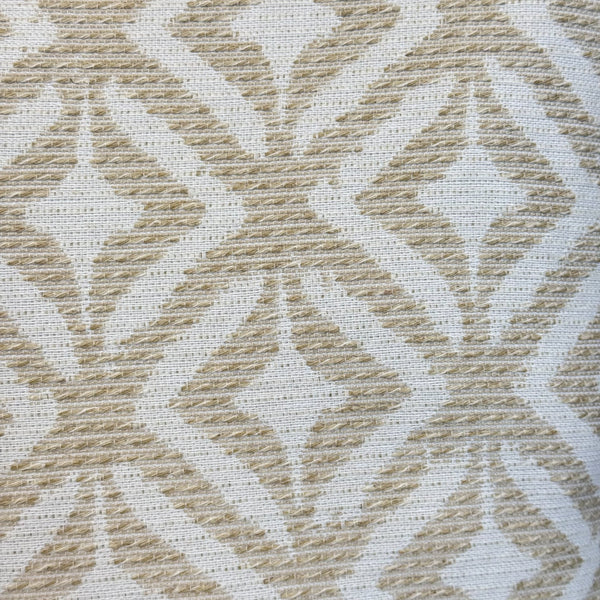 Neceser Campo, estampado geométrico en beige, blanco y topo, detalle del producto — De La Mur