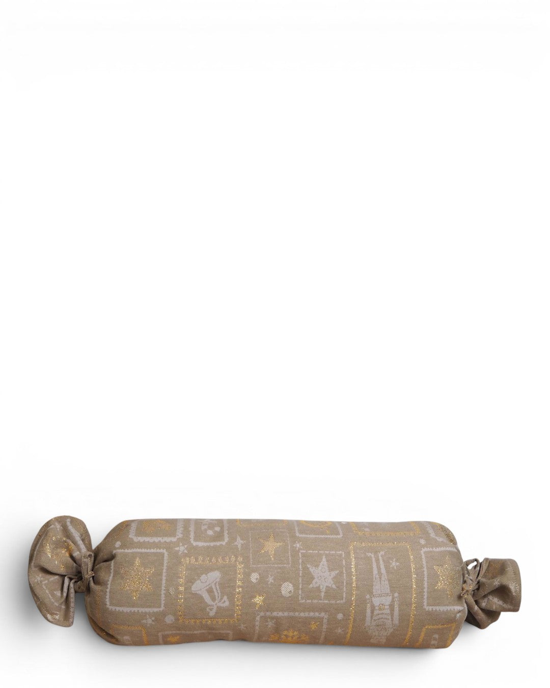 Prodotto Bell, stampa in marrone e beige, vista frontale — De La Mur