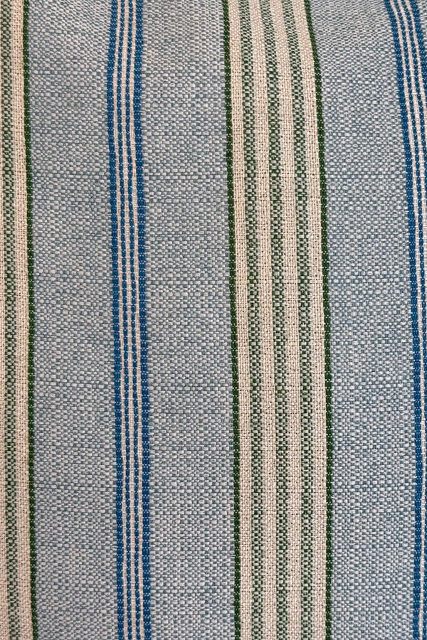 Bolsa grande con cremallera Cata, estampado en azul, turquesa, gris, detalle del producto — De La Mur