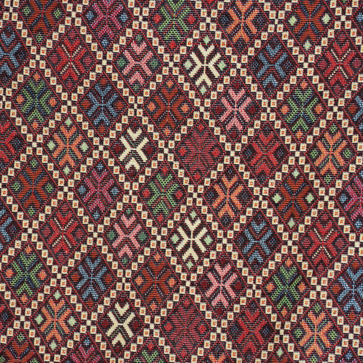Neceser mediano Chic, estampado en blanco, rojo, terracota, detalle del producto — De La Mur