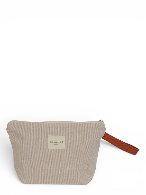 Neceser Ibi, estampado en beige, vista frontal — De La Mur