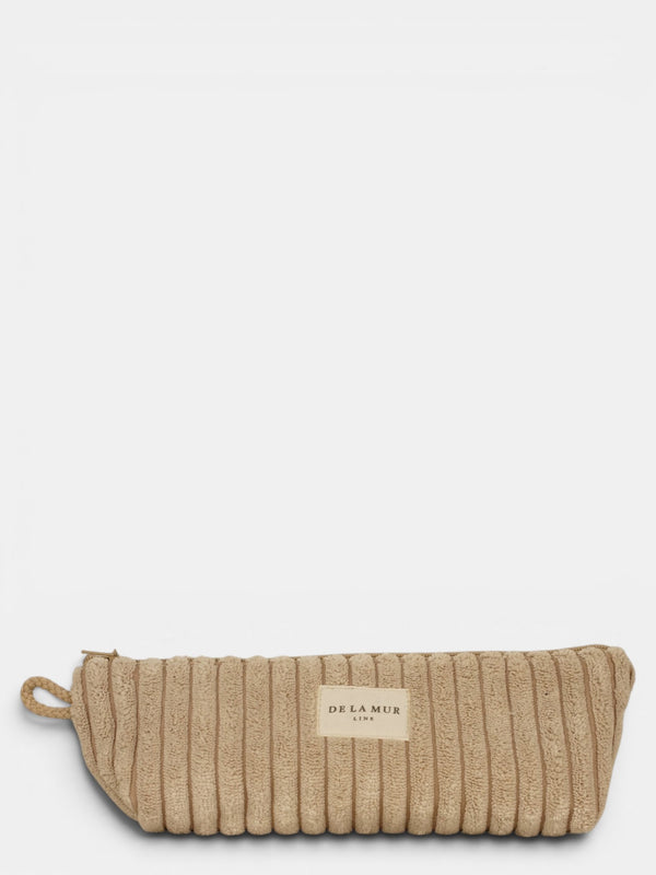 Monedero Moka, estampado en blanco, naranja, beige, vista frontal — De La Mur
