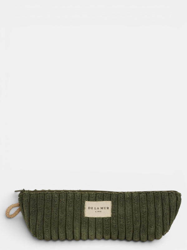 Monedero Musgo, acabado verde musgo, vista frontal — De La Mur