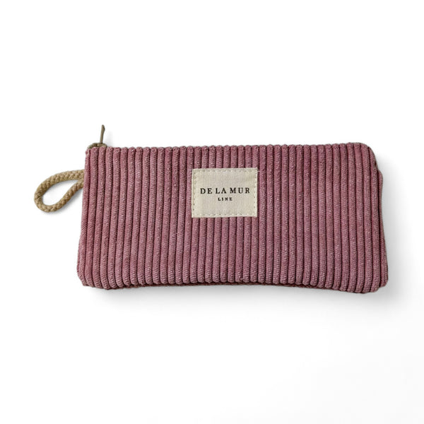 Monedero Cot, estampado en morado, rojo, beige, vista frontal — De La Mur