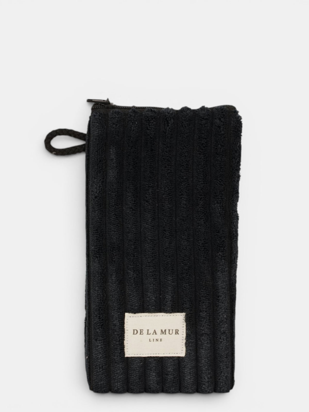Monedero Curly, estampado en negro, blanco, vista frontal — De La Mur