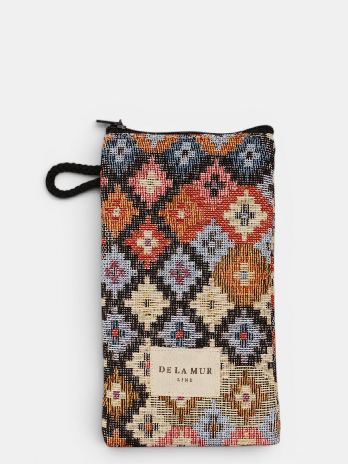 Monedero Ore, estampado en blanco, rojo, beige, vista frontal — De La Mur