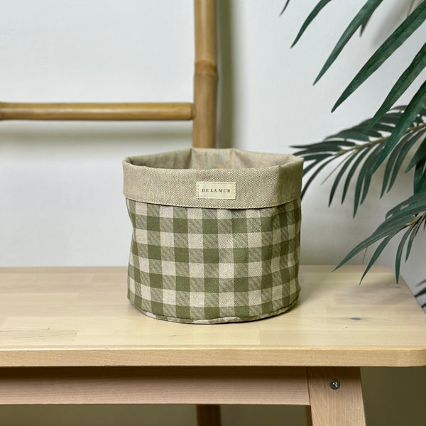 Producto Men, estampado en beige, naranja, amarillo, vista frontal — De La Mur