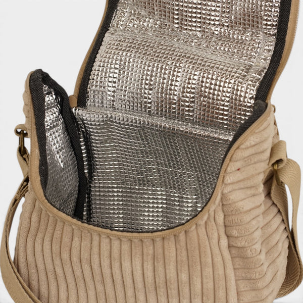 Bolso Moka, estampado en beige, negro, marrón, detalle del producto — De La Mur