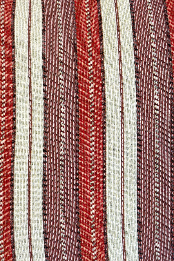 Bolsa pequeña Make, estampado en rojo, beige, marrón, detalle del producto — De La Mur