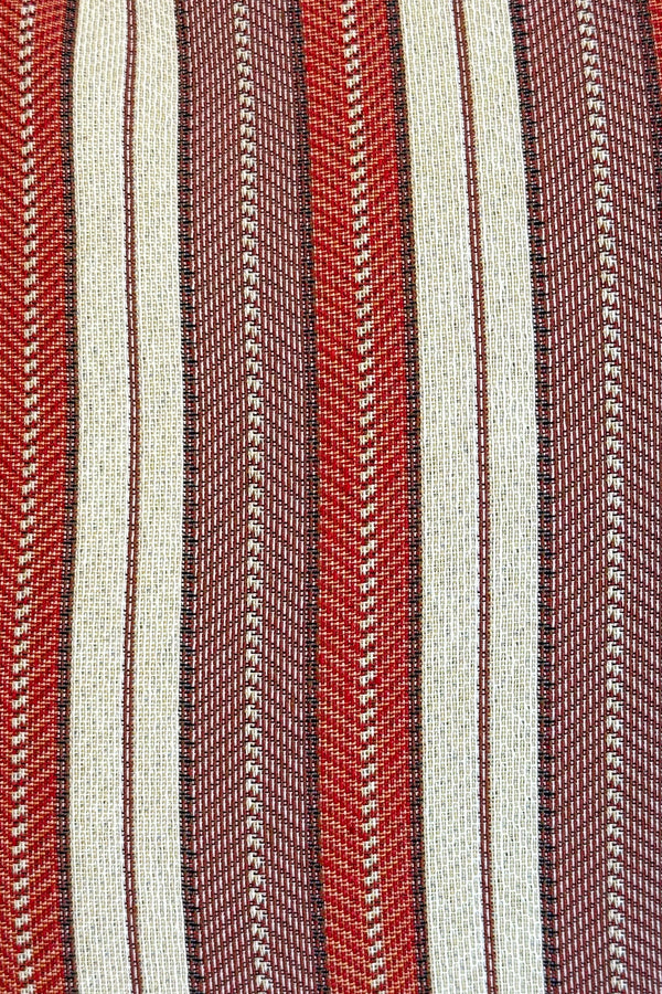 Bolsa grande con cremallera Make, estampado en beige, rojo, marrón, detalle del producto — De La Mur