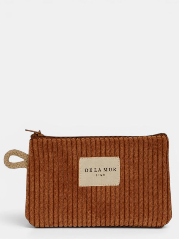 Monedero Barro, estampado en blanco, terracota, beige, vista frontal — De La Mur