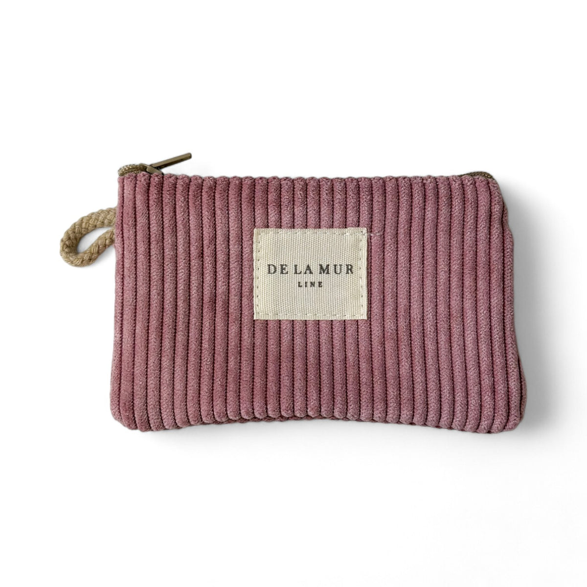 Monedero Cot, estampado en rojo, beige, morado, vista frontal — De La Mur