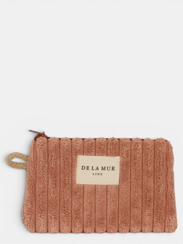 Monedero Crepe, estampado en blanco, terracota, rojo, vista frontal — De La Mur