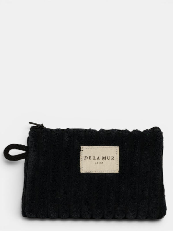 Monedero Curly, estampado en negro, blanco, beige, vista frontal — De La Mur