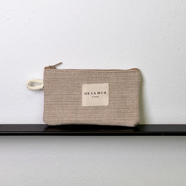 Monedero Lol, estampado en beige, negro, marrón, vista frontal — De La Mur