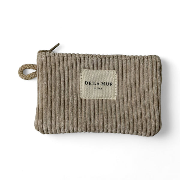 Monedero Tofe, estampado en marrón, gris, beige, vista frontal — De La Mur