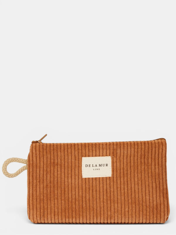 Monedero Barro, estampado en blanco, terracota, naranja, vista frontal — De La Mur