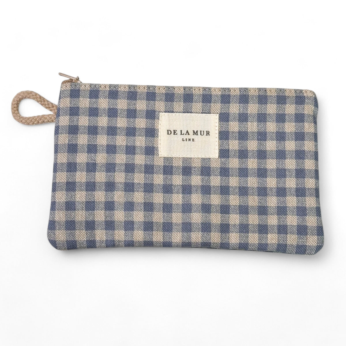 Monedero Brisa, estampado en gris, beige, blanco, vista frontal — De La Mur