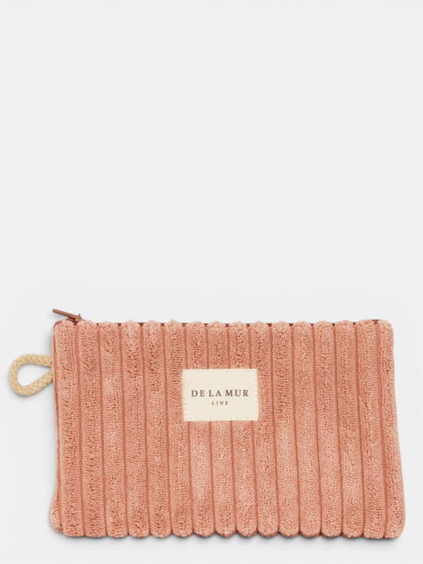 Monedero Crepe, estampado en blanco, terracota, rojo, vista frontal — De La Mur