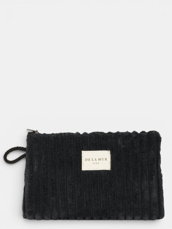 Monedero Curly, estampado en negro, blanco, vista frontal — De La Mur