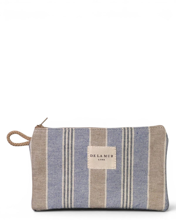 Monedero Mali, estampado en beige, marrón, gris, vista frontal — De La Mur
