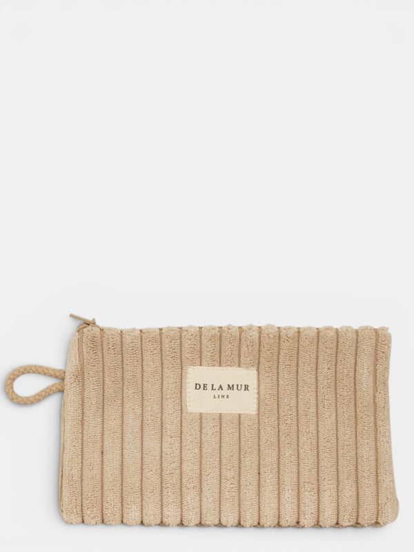Monedero Moka, estampado en blanco, beige, naranja, vista frontal — De La Mur