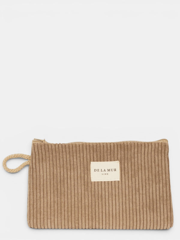 Monedero Toast, estampado en blanco, naranja, terracota, vista frontal — De La Mur