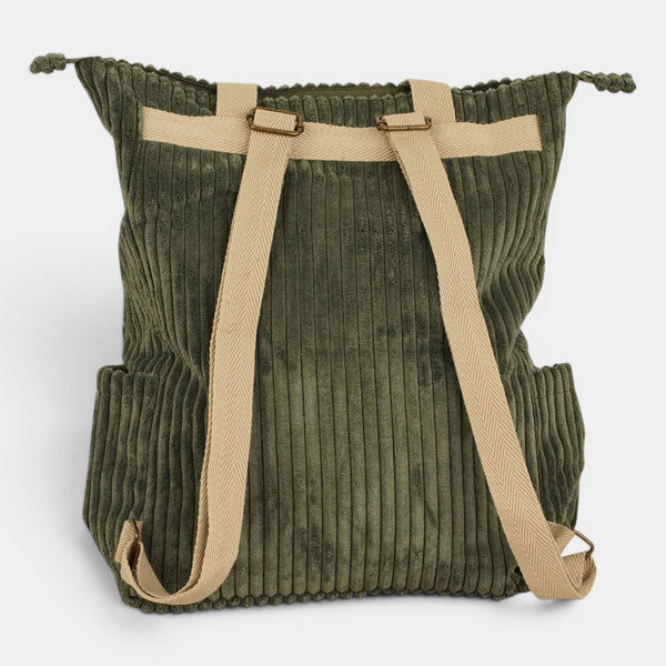 Bolso Musgo, acabado verde musgo, detalle del producto — De La Mur